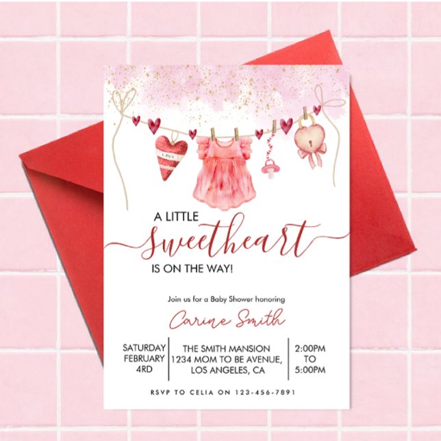 A  Little Sweetheart red Baby Shower Invitation (Creator Uploaded)