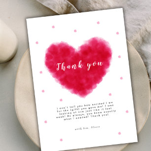 A Little Sweetheart Red Valentines Baby Shower Thank You Card