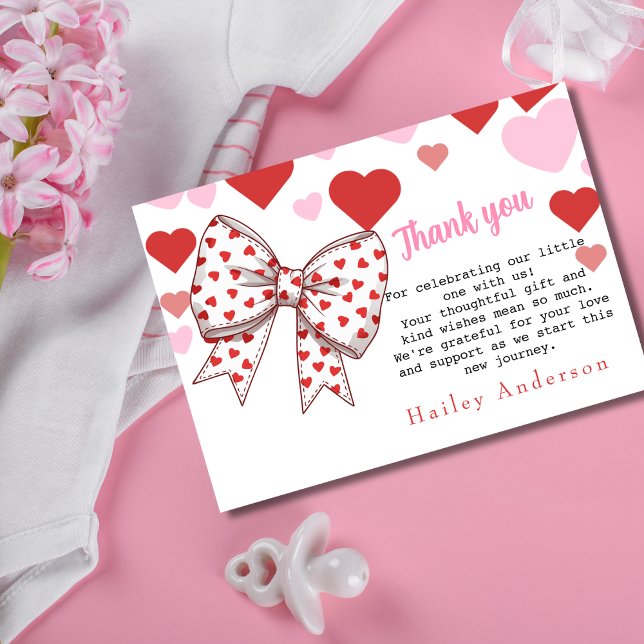 A Little Sweetheart Thank You Baby Shower Card  (A Little Sweetheart Thank You Baby Shower Card)