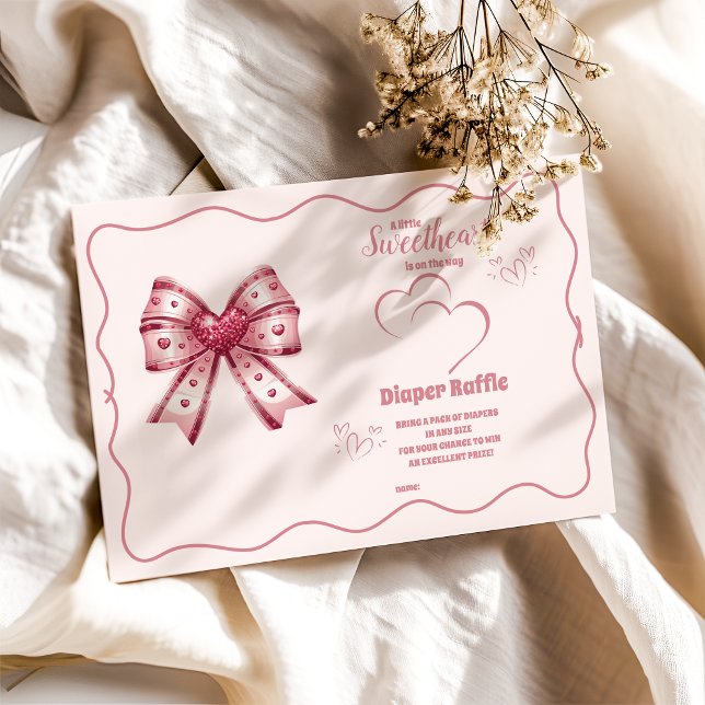 A Little Sweetheart Valentine Baby Diapper Raffle  Enclosure Card (Creator Uploaded)