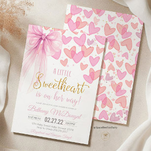 A Little Sweetheart Valentine Baby Is on her way  Invitation