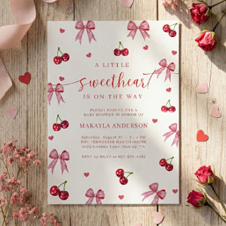 A Little Sweetheart Valentine Baby Shower Invitation
