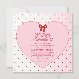 A Little Sweetheart Valentine Coquette Baby Shower Invitation