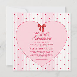 A Little Sweetheart Valentine Coquette Baby Shower Invitation