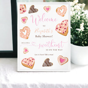 A little sweetheart valentine doughnuts baby showe poster