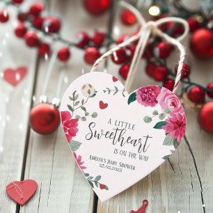 A little sweetheart valentine hearts baby shower favour tags