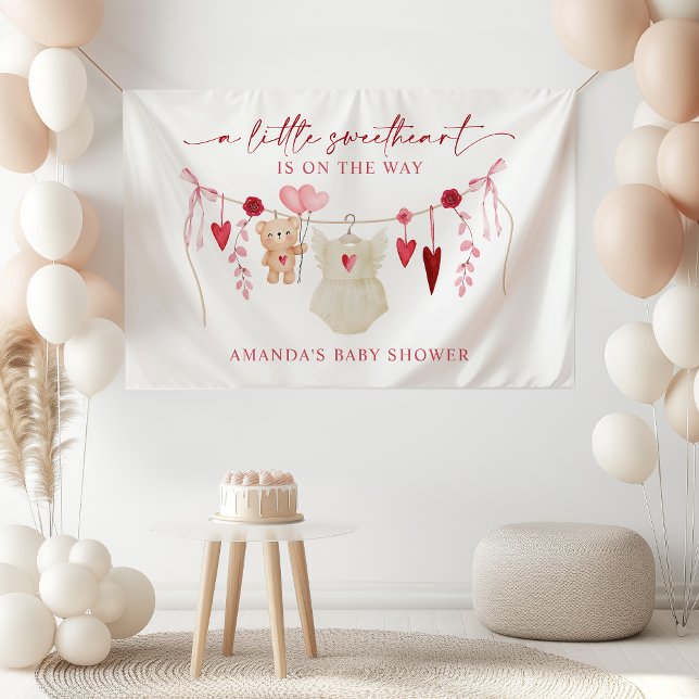 A Little Sweetheart Valentine's Baby Shower  Banner (Creator Uploaded)