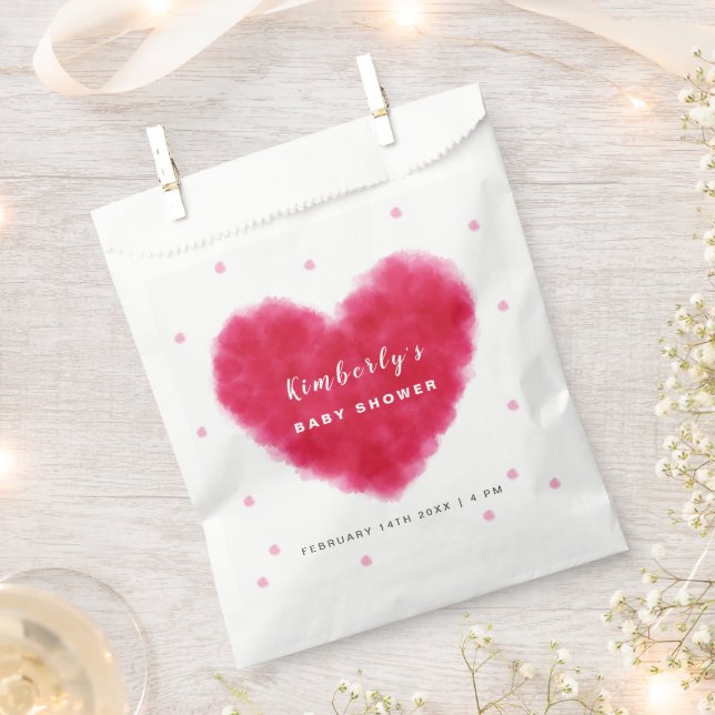 A Little Sweetheart Valentines Baby Shower  Favour Bag (Clipped)