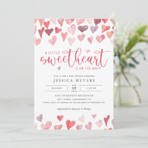 A Little Sweetheart Valentines Baby Shower Invitation