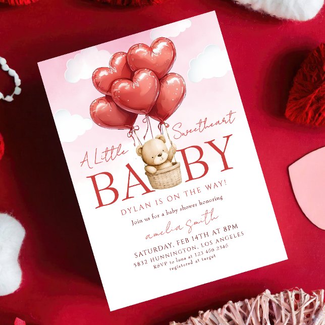 a little sweetheart Valentines Baby shower Invitation (Creator Uploaded)