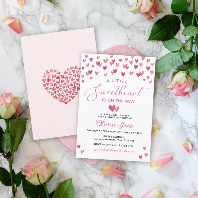 A Little Sweetheart Valentines Baby Shower Invitation (Creator Uploaded)