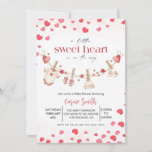 A Little Sweetheart valentine's Baby Shower Invitation