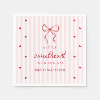 A Little Sweetheart Valentine's Baby Shower Napkin