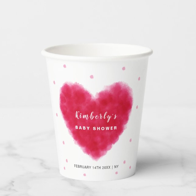 A Little Sweetheart Valentines Baby Shower  Paper Cups (Front)