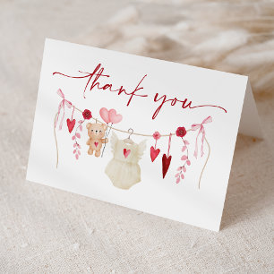A Little Sweetheart Valentine's Baby Shower Thank You Card