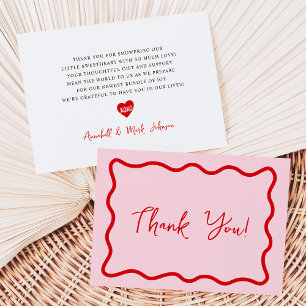 A Little Sweetheart Valentine's Baby Shower Thank You Card