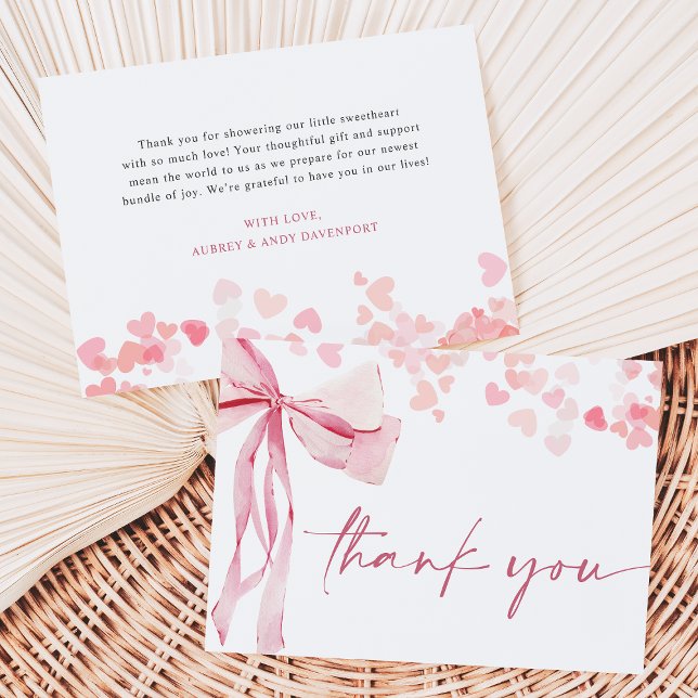 A Little Sweetheart Valentine's Baby Shower  Thank You Card (Creator Uploaded)