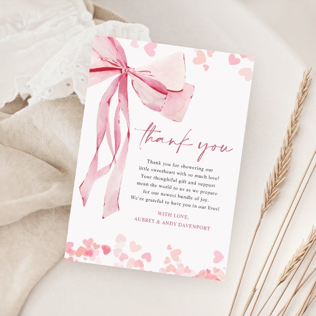 A Little Sweetheart Valentine's Baby Shower  Thank You Card (Creator Uploaded)