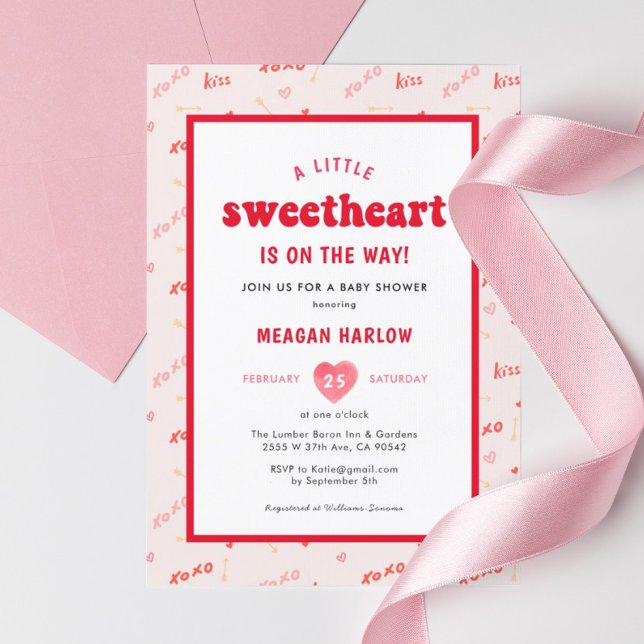 A Little Sweetheart Valentine's Day Baby Shower In Invitation (Creator Uploaded)