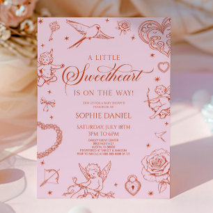 A Little Sweetheart Valentine's Day Baby Shower Invitation
