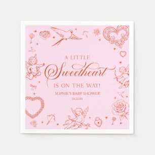 A Little Sweetheart Valentine's Day Baby Shower Napkin