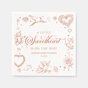 A Little Sweetheart Valentine's Day Baby Shower Napkin