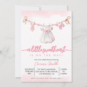 A little Sweetheart Valentine's Girl Baby Shower Invitation