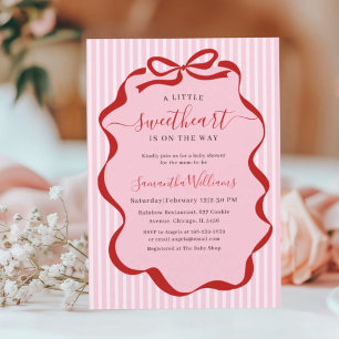 A Little Sweetheart Valentines Girl Baby Shower Invitation