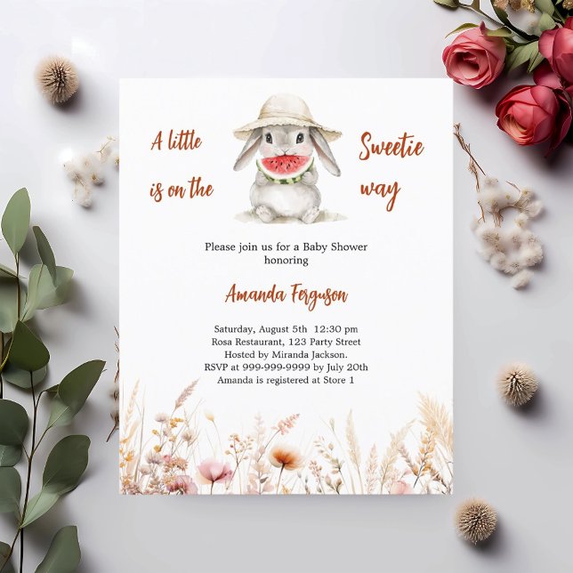 A little Sweetie bunny Baby Shower invitation (Creator Uploaded)