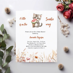 A little Sweetie cat Baby Shower invitation