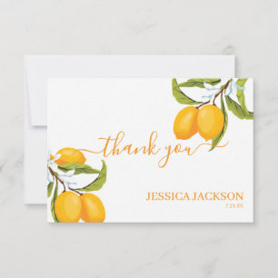A Little Sweetie is on the Way Lemons Thank You Card