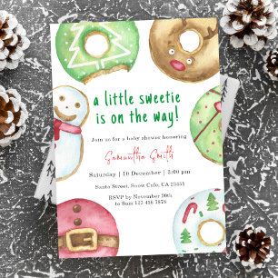 A little sweetie is on the way Winter Baby Shower Invitation