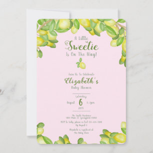 A Little Sweetie Lemon Girl Baby Shower Invitation
