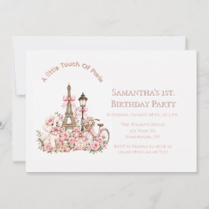 A Little Touch Of Paris Girls’ 1st. Birthday Party Invitation