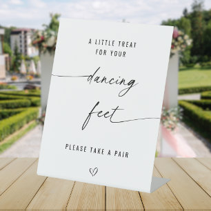 A Little Treat For Your Dancing Feet Wedding Pedestal Sign