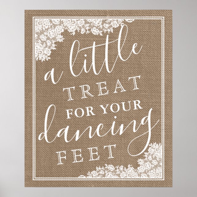 A Little Treat For Your Dancing Feet Wedding Sign (Front)