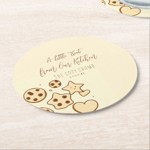 A Little Treat from Our Kitchen (Cream) Round Paper Coaster
