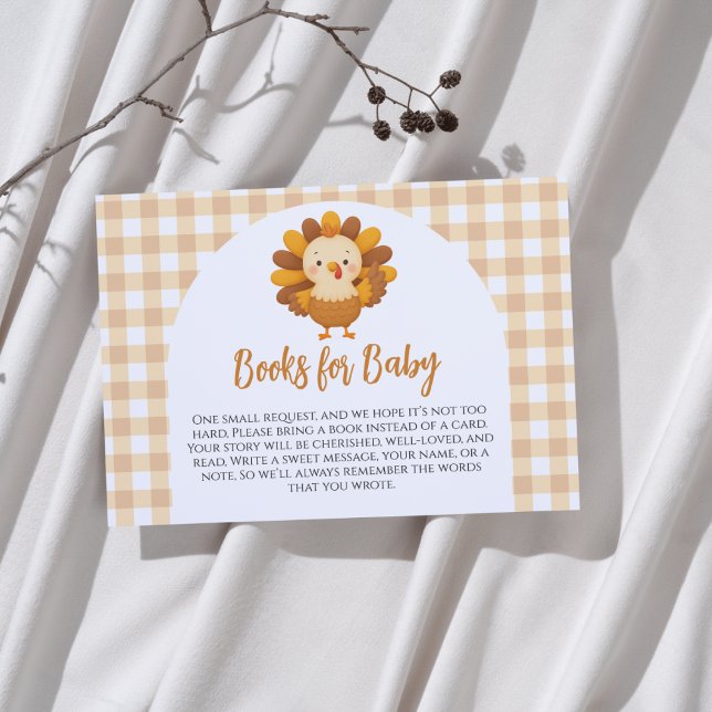 A Little Turkey Baby Shower Books For Baby Enclosure Card (Creator Uploaded)