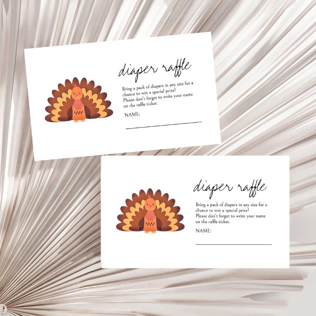 A Little Turkey Baby Shower Diaper Raffle  Enclosure Card (Creator Uploaded)