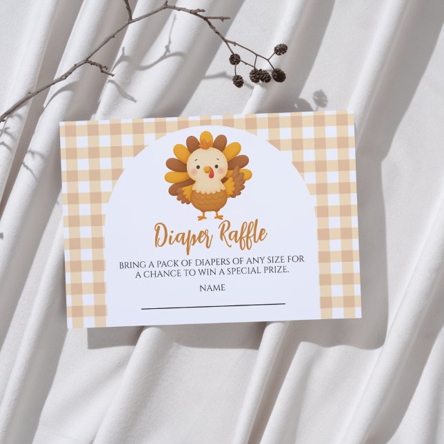 A Little Turkey Baby Shower Diaper Raffle Enclosure Card (Creator Uploaded)