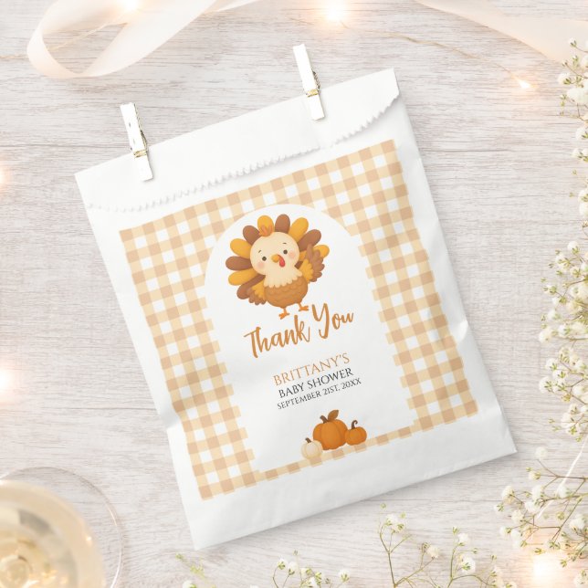 A Little Turkey Baby Shower Thanksgiving Favour Bag (Clipped)