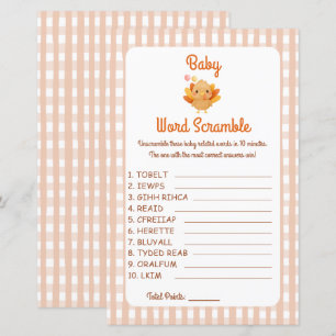 A Little Turkey Gingham Baby Word Scramble Game