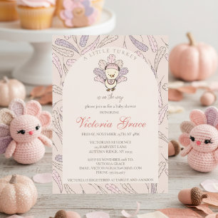A Little Turkey is on the Way Autumn Baby Shower Invitation