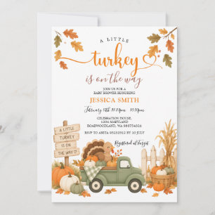 A Little Turkey Is on the Way Baby Shower Fall Invitation
