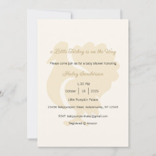 A Little Turkey is on the Way Invitation, Baby  Invitation