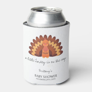 A Little Turkey Thanksgiving Baby Shower Can Cooler