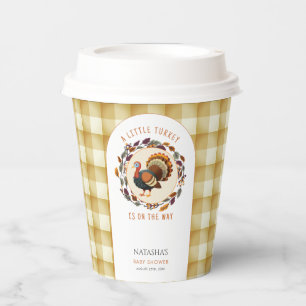 A Little Turkey Thanksgiving Fall Baby Shower Paper Cups