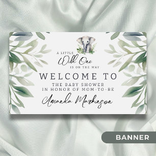 A Little Wild Elephant Baby Shower Welcome Banner