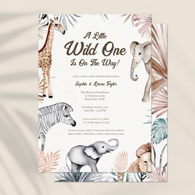 A little Wild One African Safari Baby Shower Invitation (Creator Uploaded)