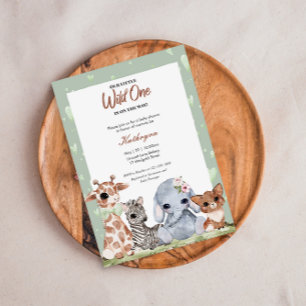A little Wild One Animal Baby Shower Invitation